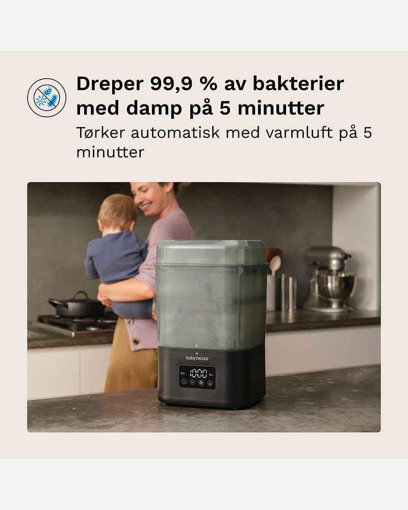 Baby Brezza SuperQuick Sterilizer Dryer | Sterilisator med Tørk på 10 min