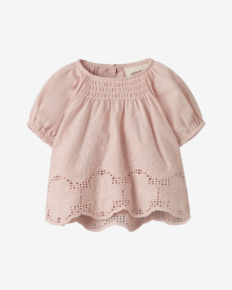 Bluse Baby m/ Broderi - 100% Øko Bomull | NBFDAYNA SS LOOSE SHIRT LIL
