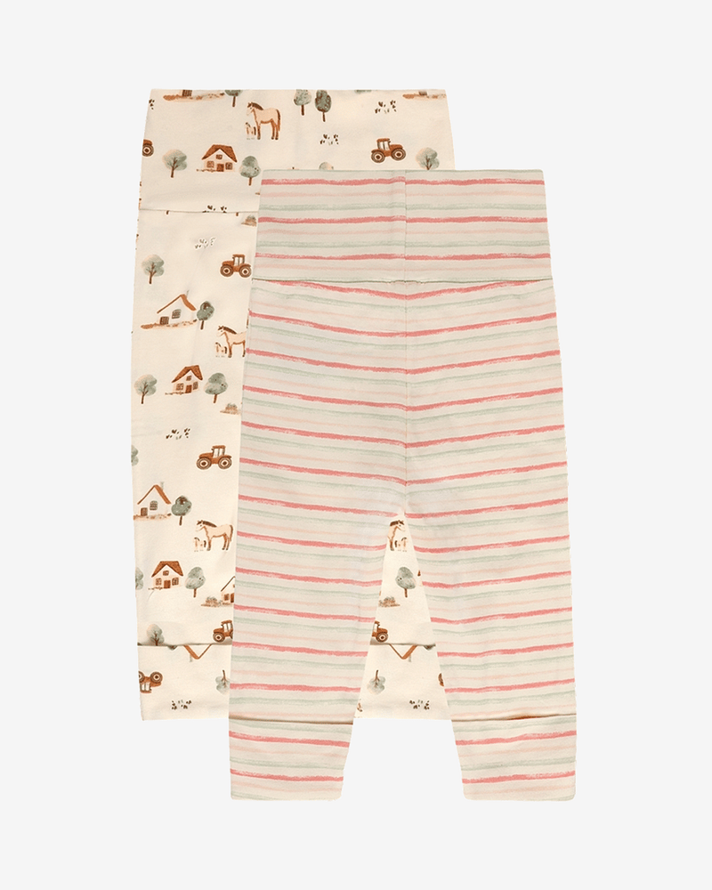 Leggings Baby m/ dobbelt liv 2pk - Bomull, Elastan | HCLuca