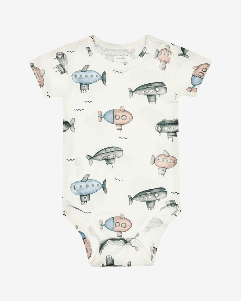 Body Baby, Kortermet - 95% Bambusviskose, 5% Elastane | HCBuller Submarine