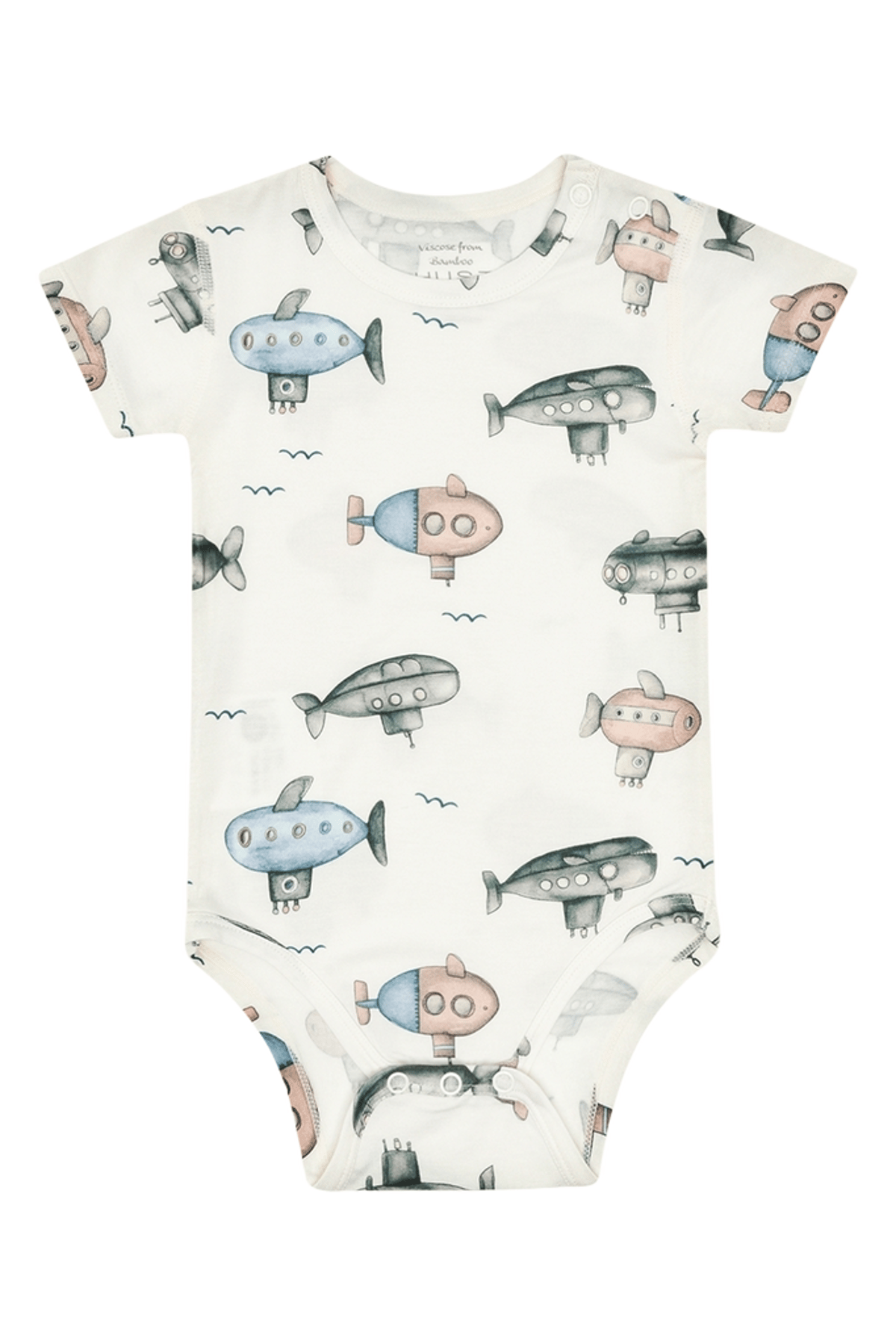 Body Baby, Kortermet – 95% Bambusviskose, 5% Elastane | HCBuller Submarine, Ivory