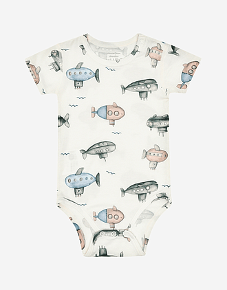 Body Baby, Kortermet - 95% Bambusviskose, 5% Elastane | HCBuller Submarine