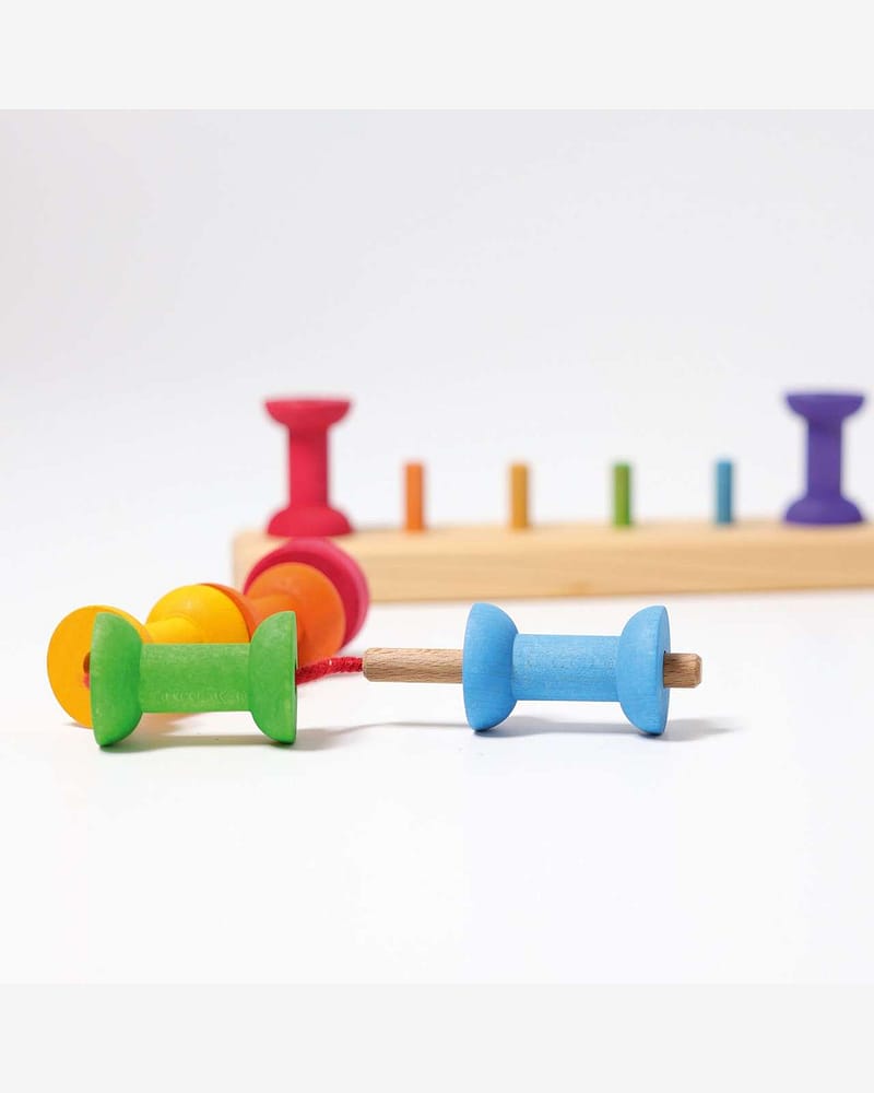 Stablesneller, Nål og Tråd - 2i1 Leke | Small Bobbins - Montessori Leker
