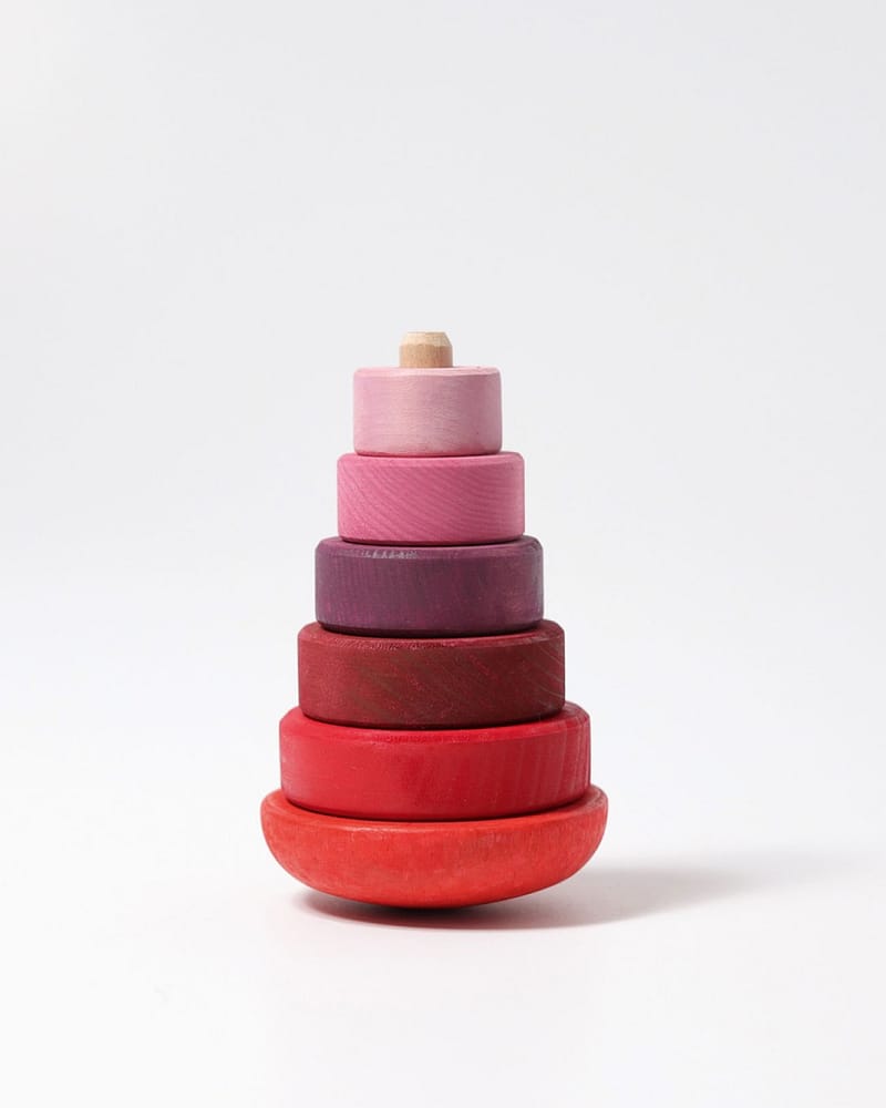 Stabletårn i Tre M/ Balansebrett - 13 cm | Wobbly Stacking Tower