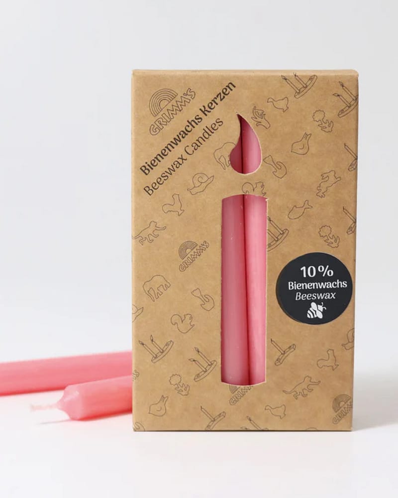 Lys til Bursdagsring - 12pk - 10% Naturlig Bivoks | Grimms Lysestake