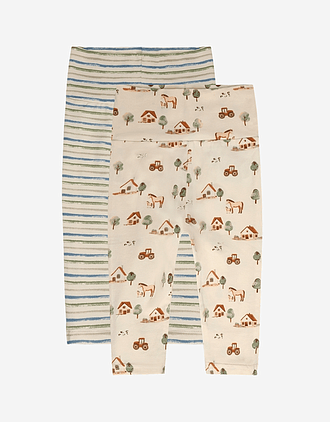 Leggings Baby m/ dobbelt liv 2pk - Bomull, Elastan | HCLuca