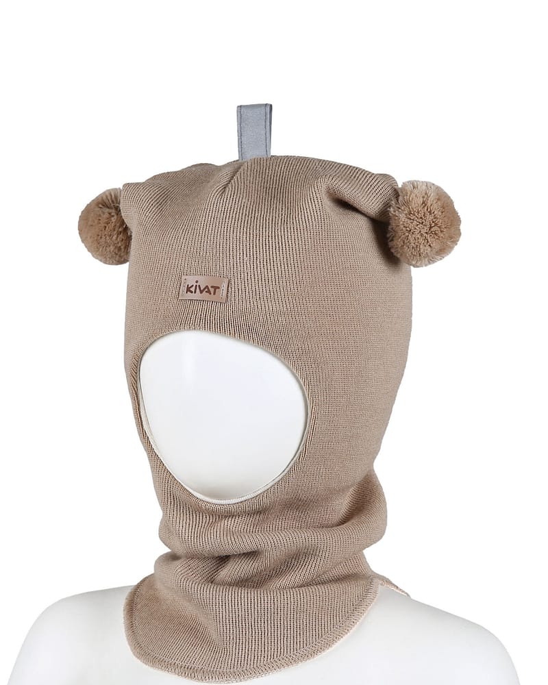 Balaclava Ull m/ Bomullsjersey fôr og Vindstopper | Ubehandlet Ull