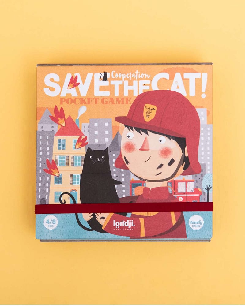 Brettspill Barn 3år+ - Lagspill "Hjelp Brannmannen" | Save the Cat POCKET GAME