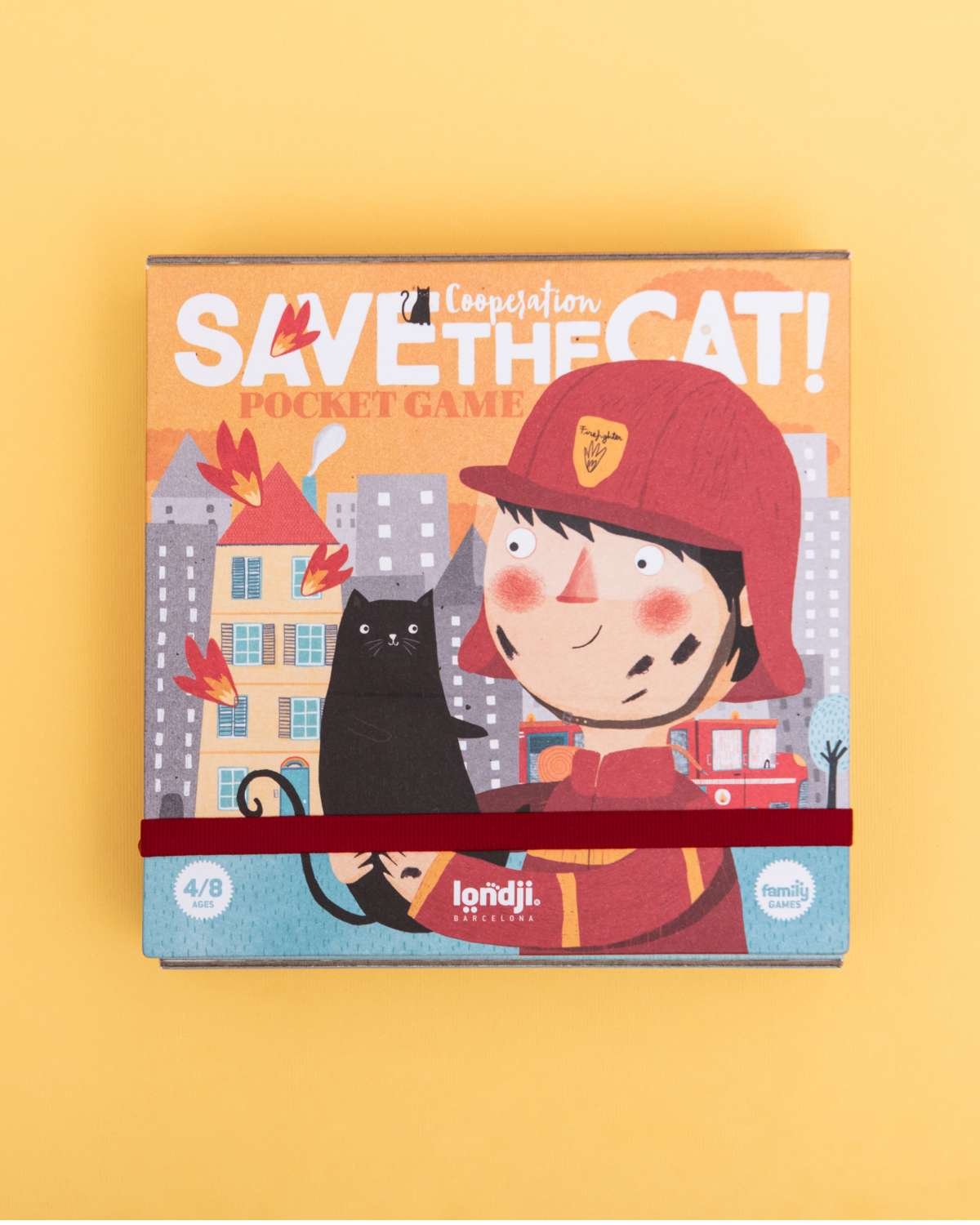 Brettspill Barn 3år+ – Lagspill “Hjelp Brannmannen” | Save the Cat POCKET GAME