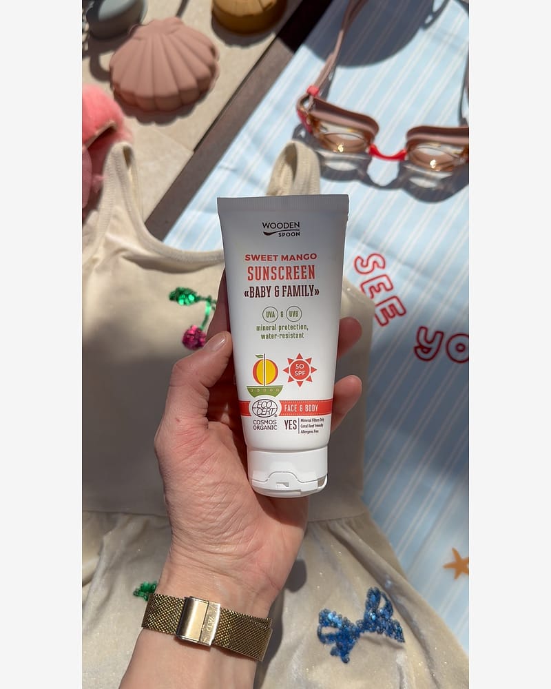 Solkrem Baby & Family SPF50 - Mineral, 100% Naturlig - Trygg for Nyfødt | Sweet Mango, 150 ml