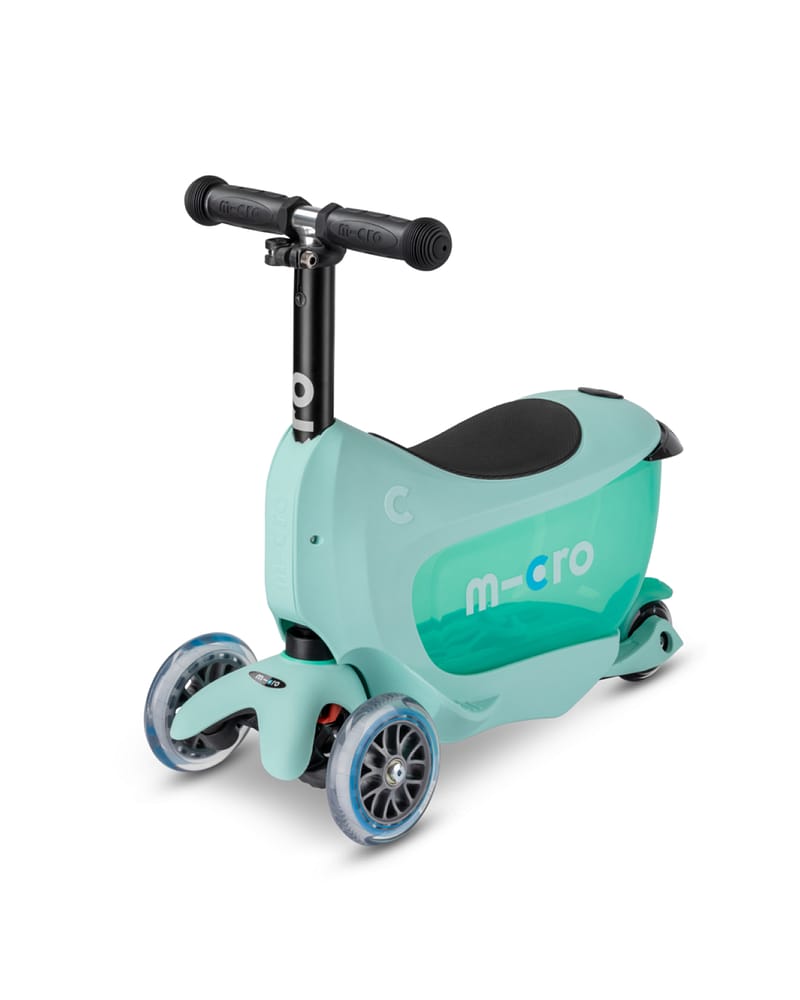 Sparkesykkel og Løpesykkel M/ Foreldrehåndtak - Micro Mini2go Deluxe Plus | 18m-5år