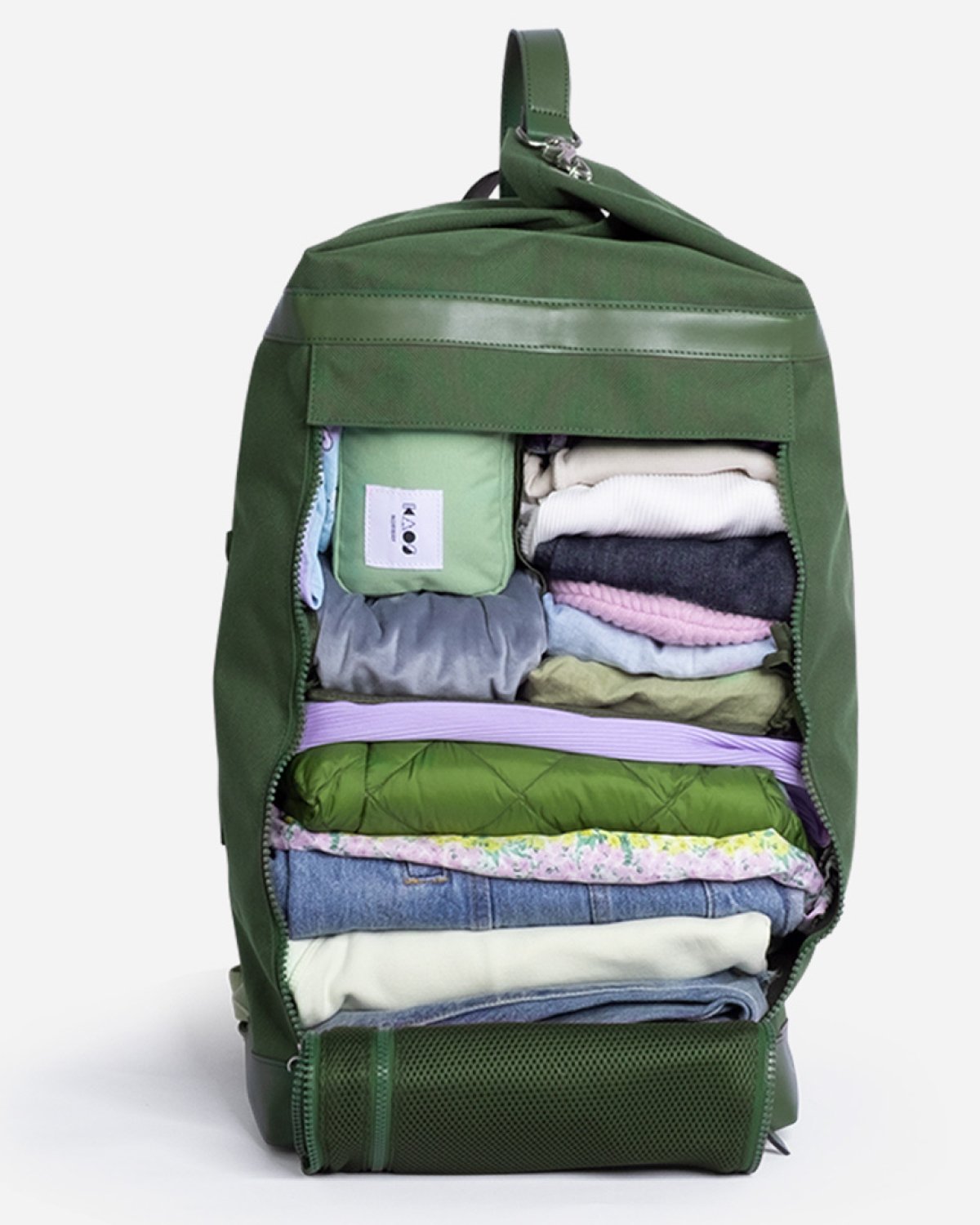 KAOS Weekend Bag – Perfekt stellesekk og weekendsekk | 3 Smarte Innerlommer, 40L, Grønn
