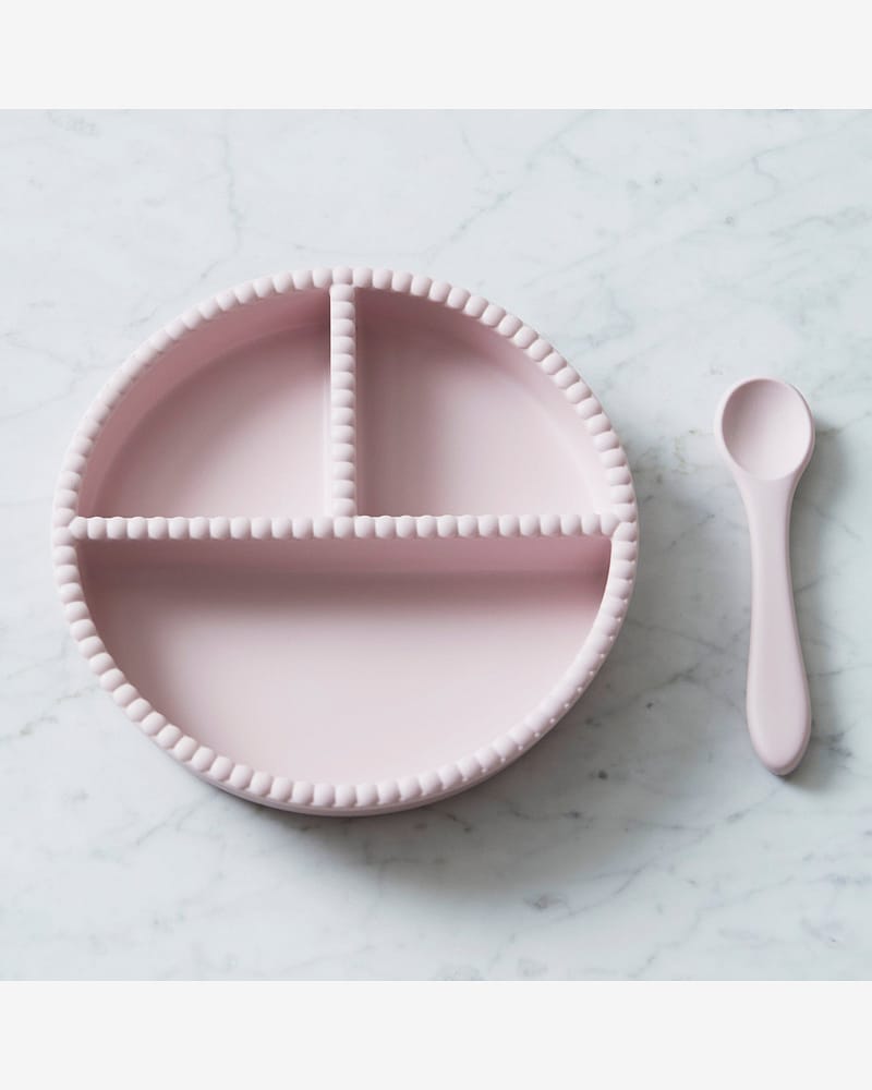 Spisesett, Tallerken og Skje – 100% Silikon | Little Bubble Dining Set