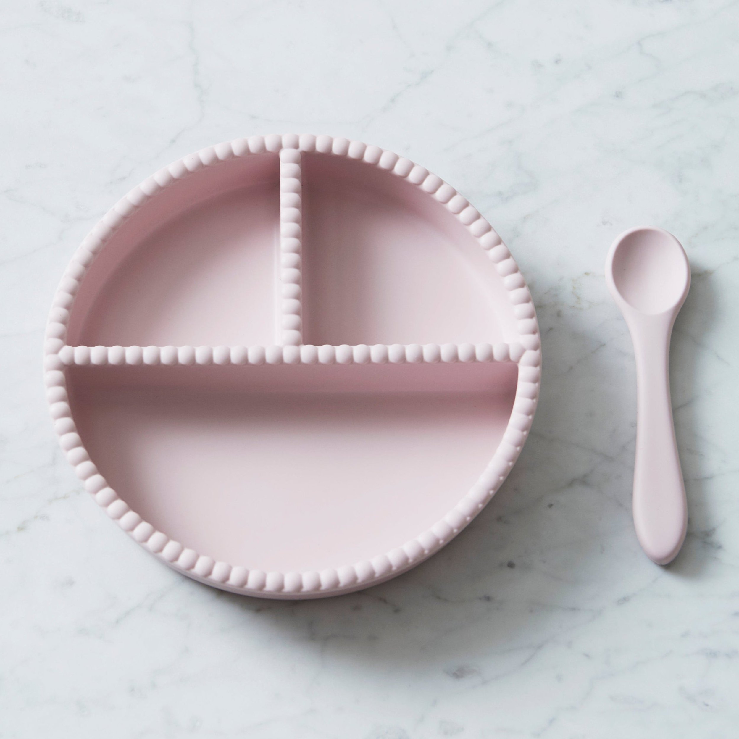 Spisesett, Tallerken og Skje – 100% Silikon | Little Bubble Dining Set