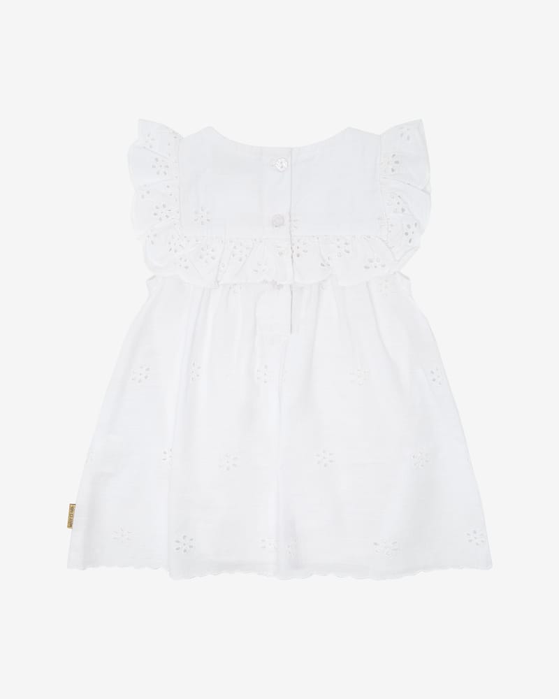 Kjole Baby m/ Broderte Blomster – 100% Bomull | 32188 HCKristi embroidery