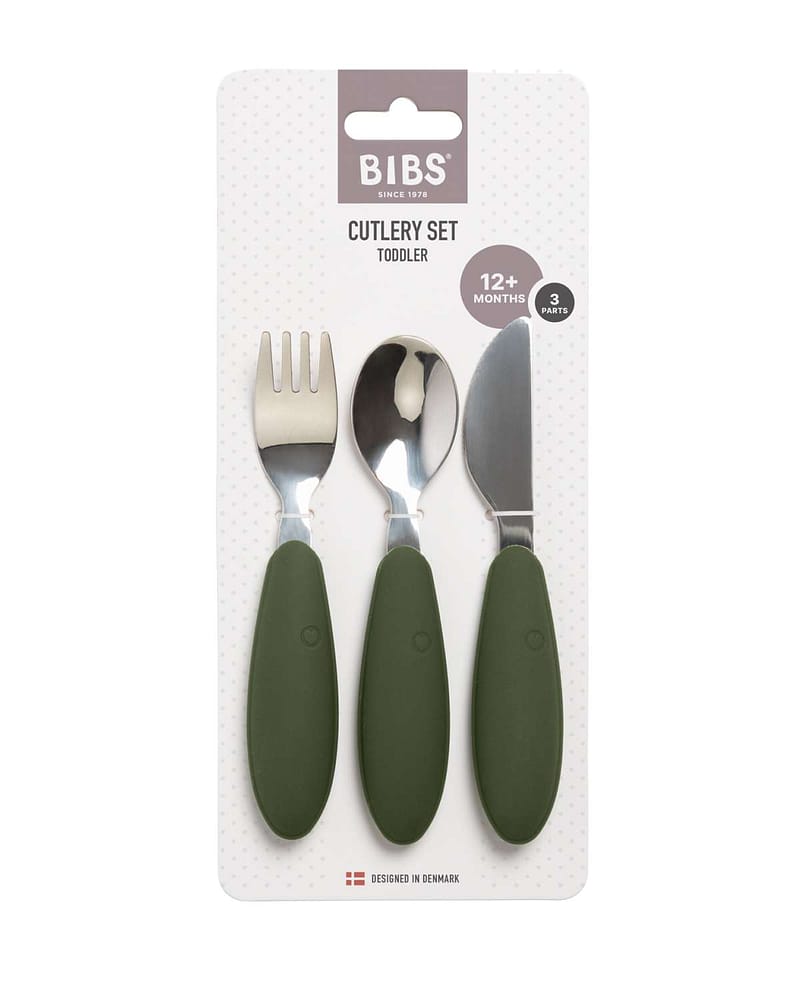 BIBS Bestikk Barn 3pk - Rustfritt Stål og Silikon