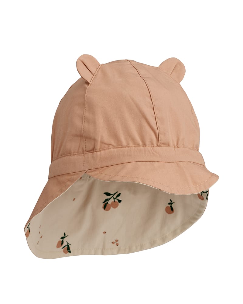 Solhatt m/ Nakkeskygge - Reversibel, 100% Øko Bomull | Gorm