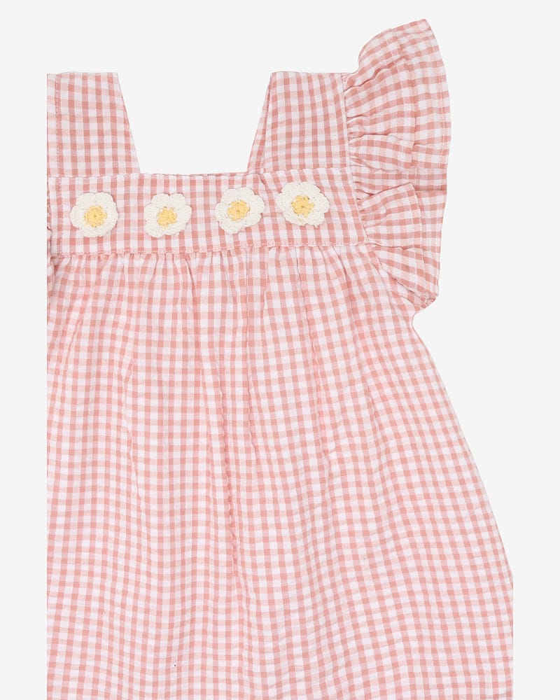Kjole Baby m/ Blomsterdetaljer - 100% Bomull | HCKatinka Check