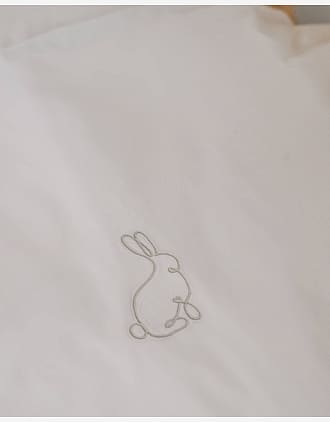 Sengetøy Baby m/ Brodert Kanin 70×100 cm - 100% Øk. Bomull