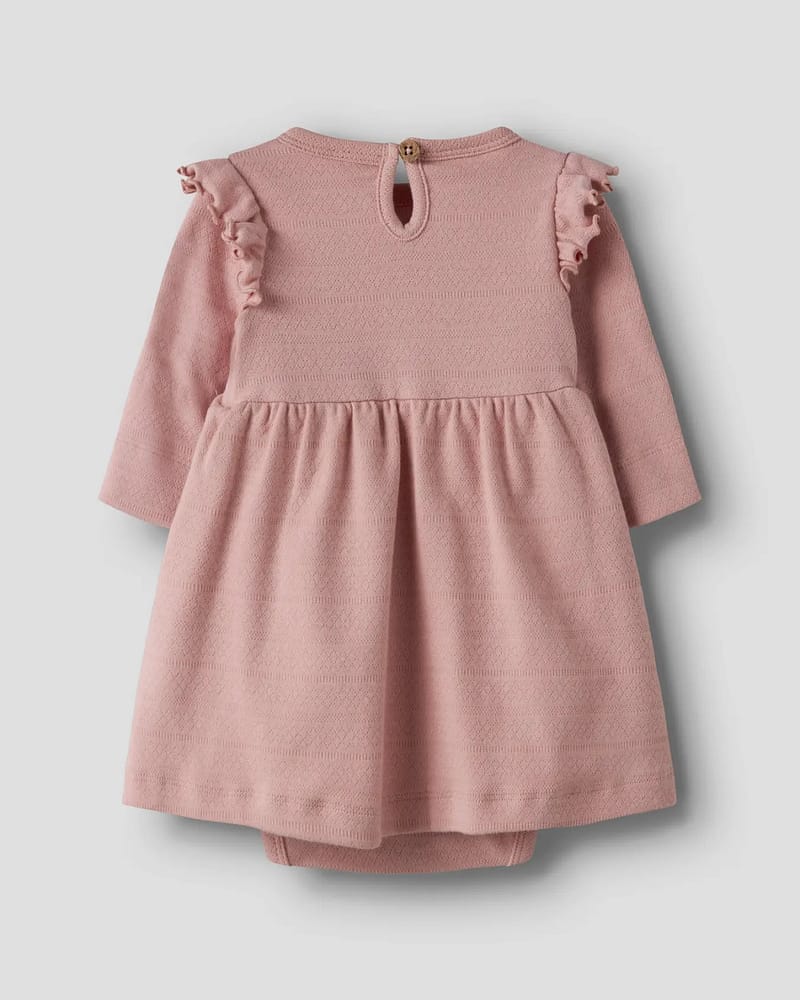 Kjole Baby M/ Volanger - Øko Bomull | NBFDIMIA LS BODY DRESS LIL 13253501