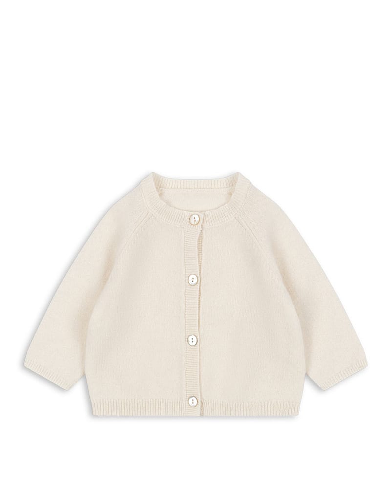 Ullcardigan Baby m/ Perlemorknapper - 100% Merino