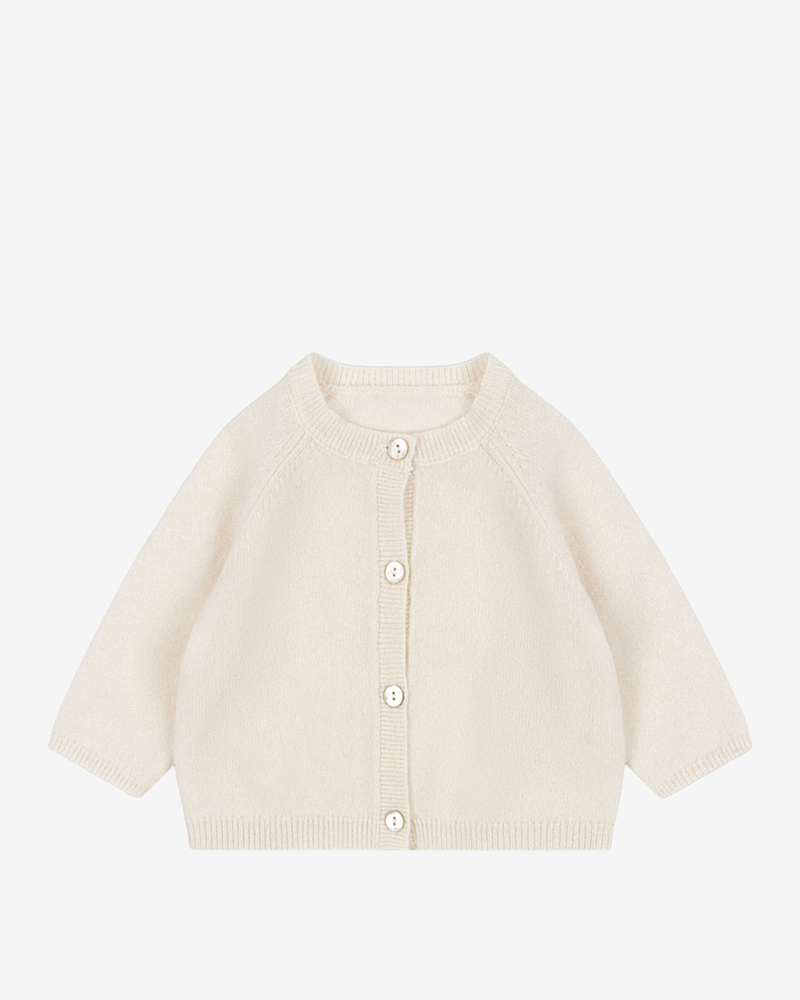 Ullcardigan Baby m/ Perlemorknapper - 100% Merino