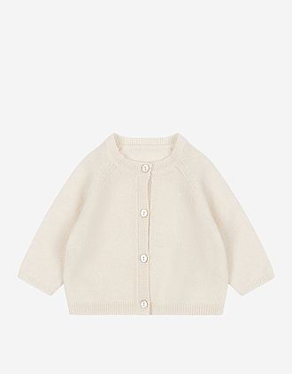Ullcardigan Baby m/ Perlemorknapper - 100% Merino