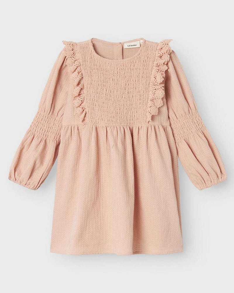 Kjole Barn m/ Blonder - Øko Bomull | Rosita LS Dress