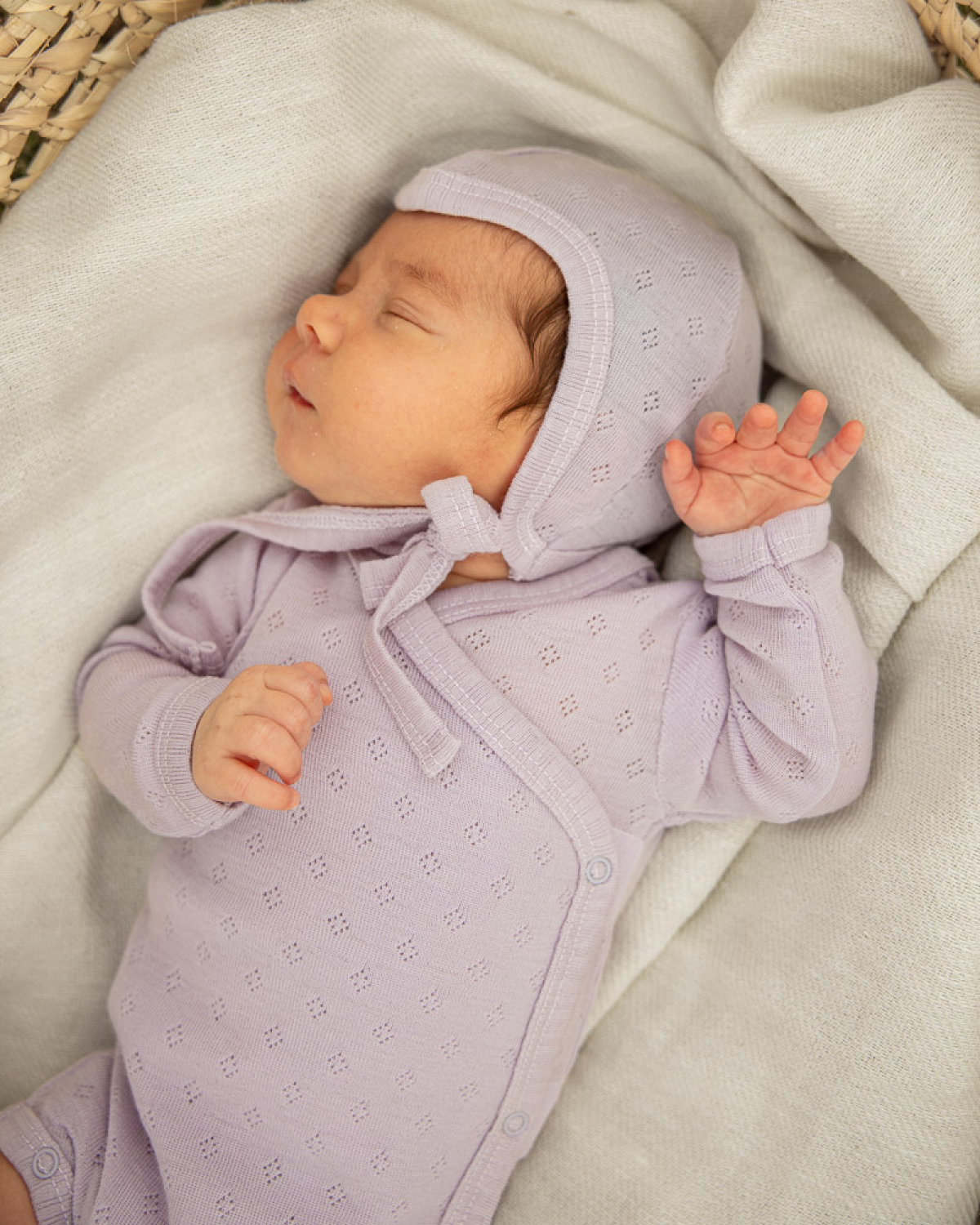 Omslagsbody Ull - 100% Merino, Pointelle | Ullbody Mini