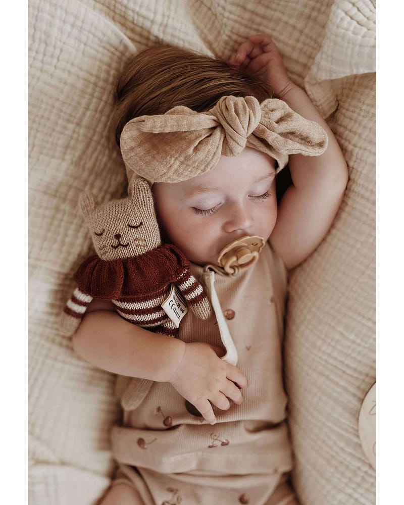 Kosebamse - Håndstrikket Alpakkaull - Unik Nyfødtbamse