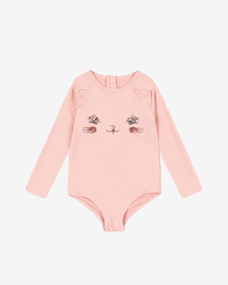 Badedrakt Langermet m/ Glitrende Paljetter - UV 40+ | Kitty LS Swimsuit