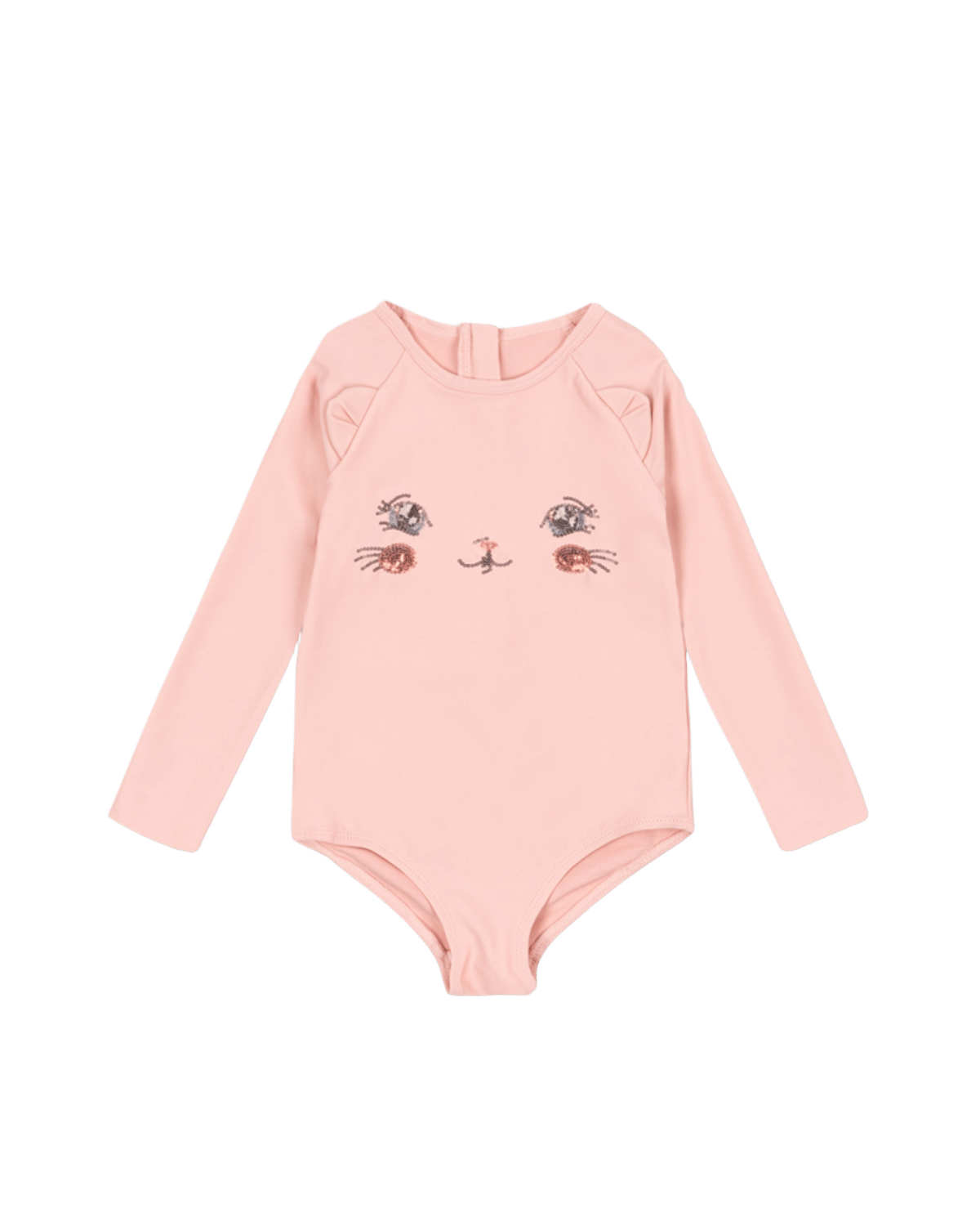 Badedrakt Langermet m/ Glitrende Paljetter - UV 40+ | Kitty LS Swimsuit - 2år/92