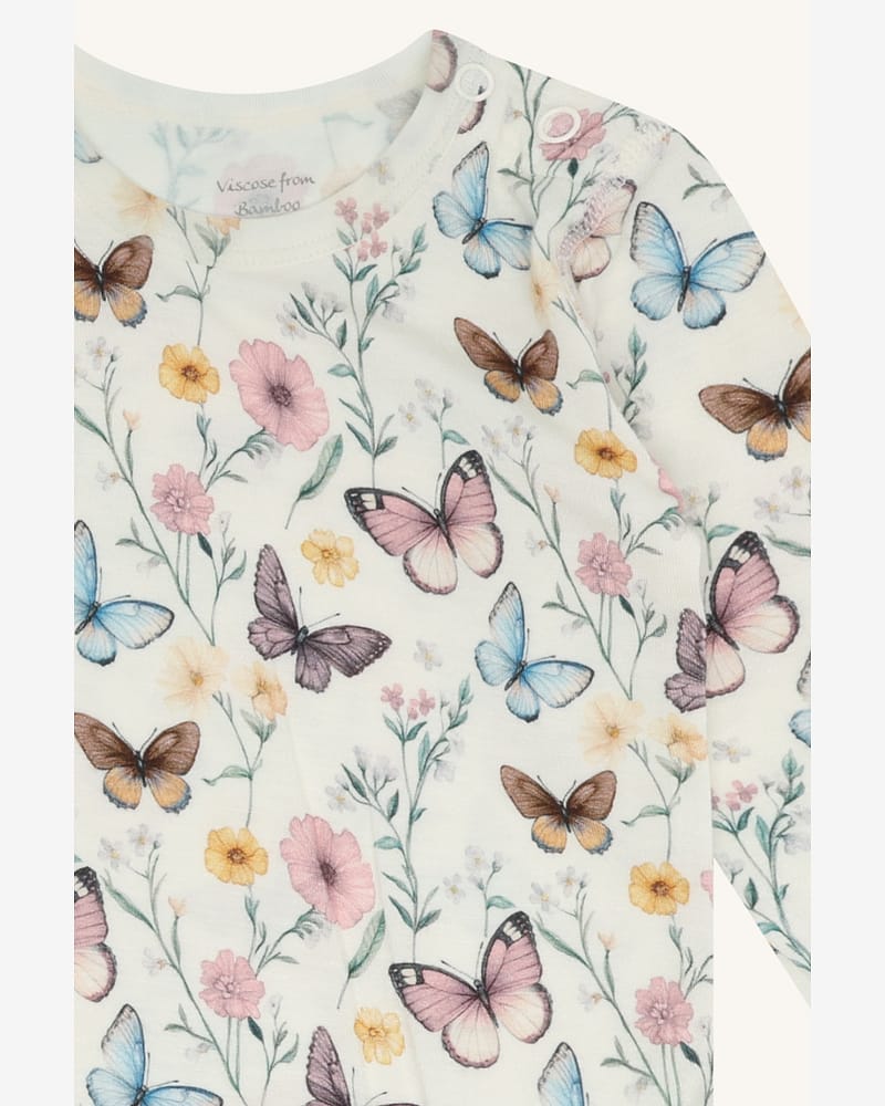 Body Baby med Print - 95% Bambusviskose, 5% Elastane | HCBuller Butterfly