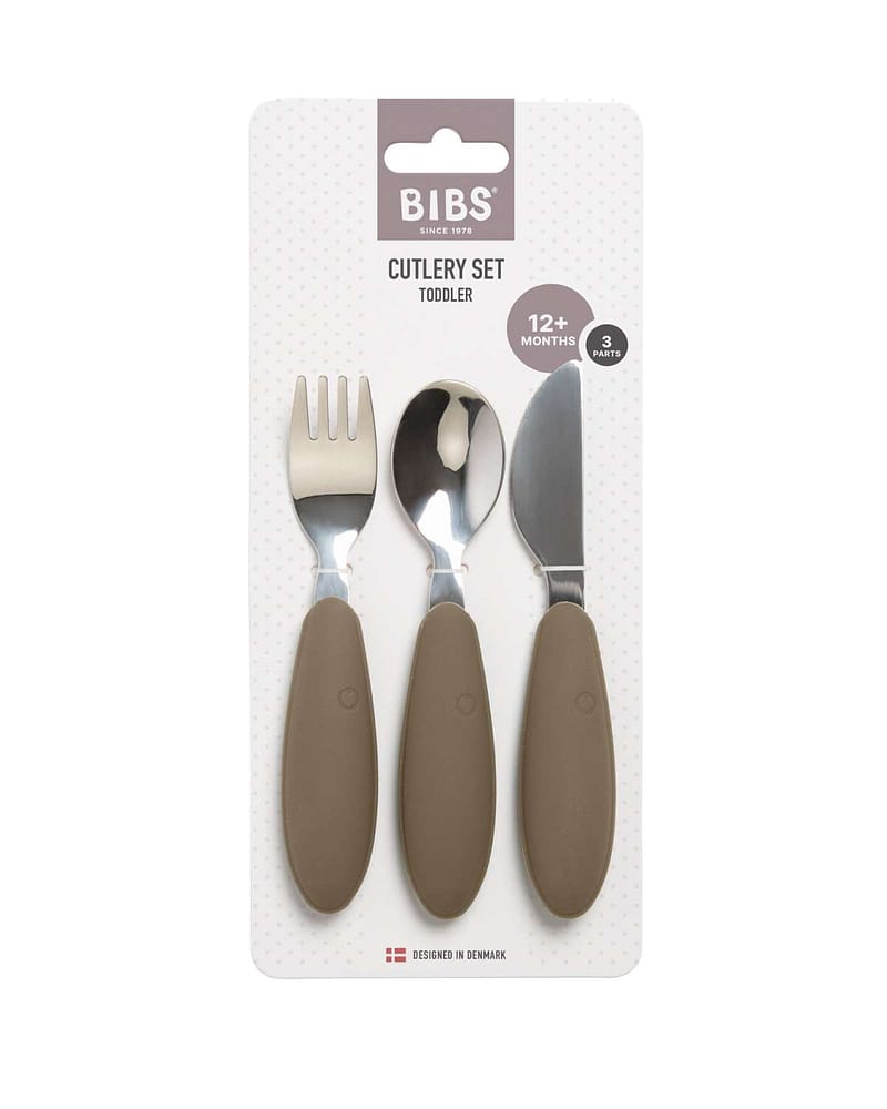 BIBS Bestikk Barn 3pk - Rustfritt Stål og Silikon