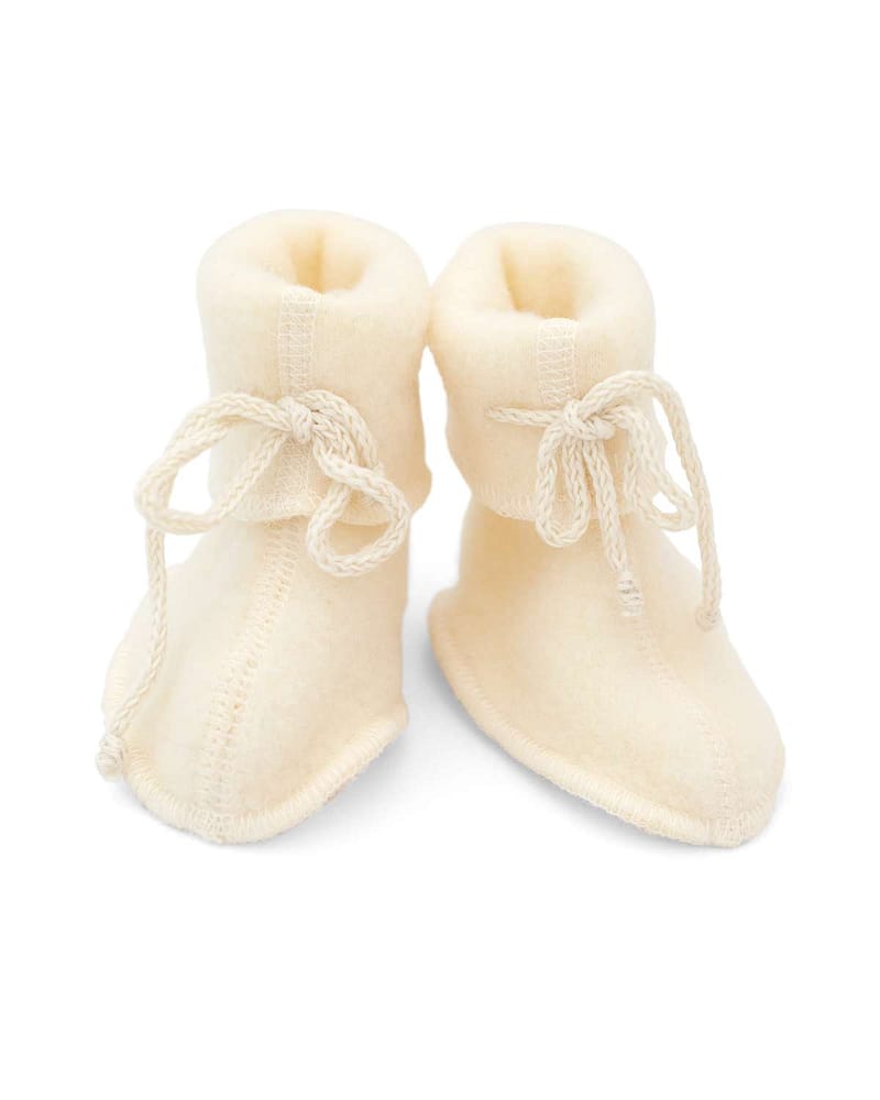 Ulltøfler Baby - Varm Ullfleece 100% Merino, Ubehandlet Ull | Baby-Bootees - Onesize (0-12 mnd)