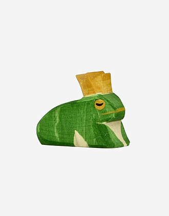 Frosk med Krone Trefigur - Håndlaget Dukketeater Dukker | Frog King