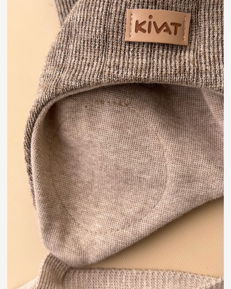 Knytelue Ull m/ Bomullsjersey fôr og Vindstopper | Ubehandlet Ull