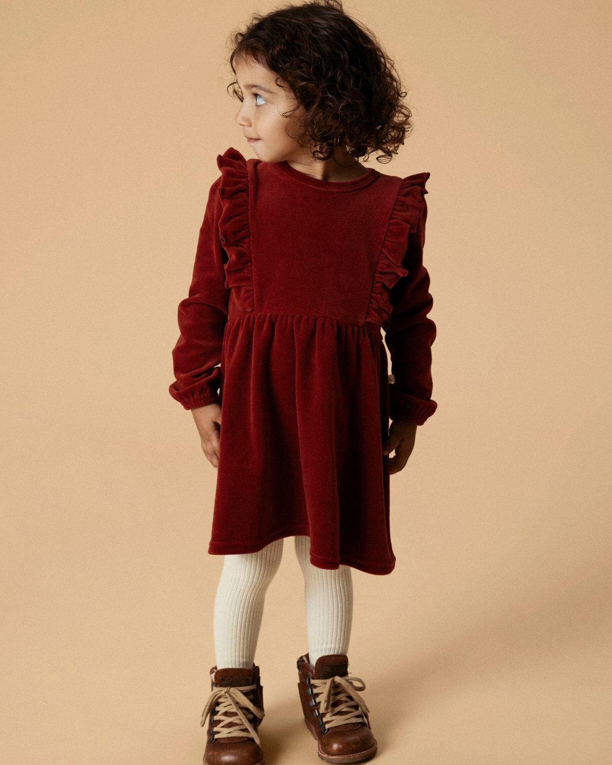 Kjole Baby – Fløyel, Rød - Red Dahlia