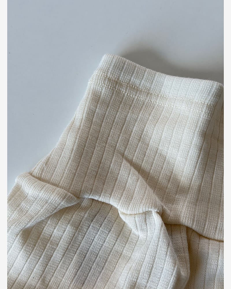 Bukse Rib m/ høyt liv – 45% Bomull, 35% Merino, 20% Silke – Ubehandlet Ull