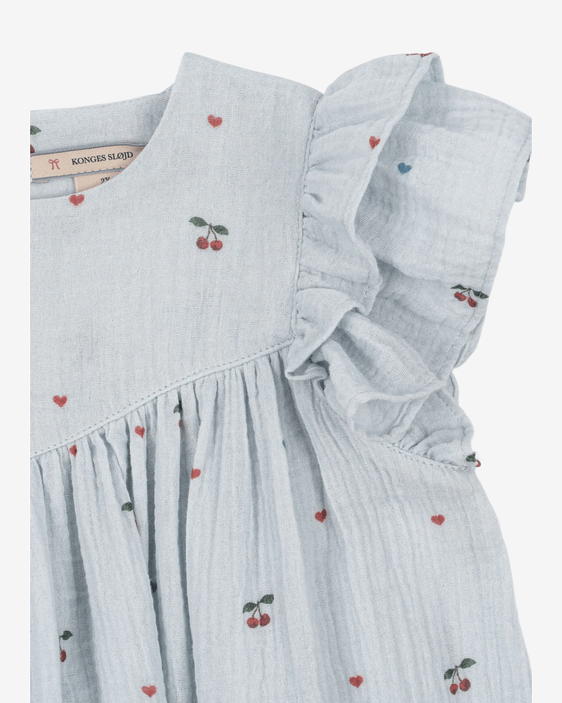 Kjole Barn M/ Volanger - 100% Økologisk bomull, Vevd Musselin-Kvalitet | Coco Dress