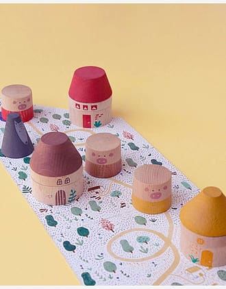 Treklosser "De tre Små Grisene" - Stableleke og Byggesett Barn 2år+ | My Three Little Pigs
