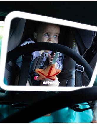 Ezimoov Bilspeil Baby Mirror m/ Fjernkontrollstyrt LED lys | Ezi Car Mirror with LED