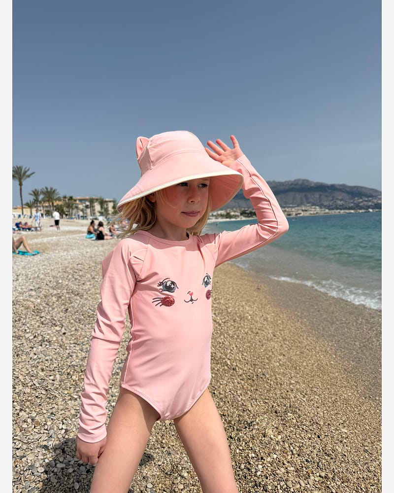 Badehatt m/ Stor Brem & Katteører - UPF 40+ | Kitty Swim Hat