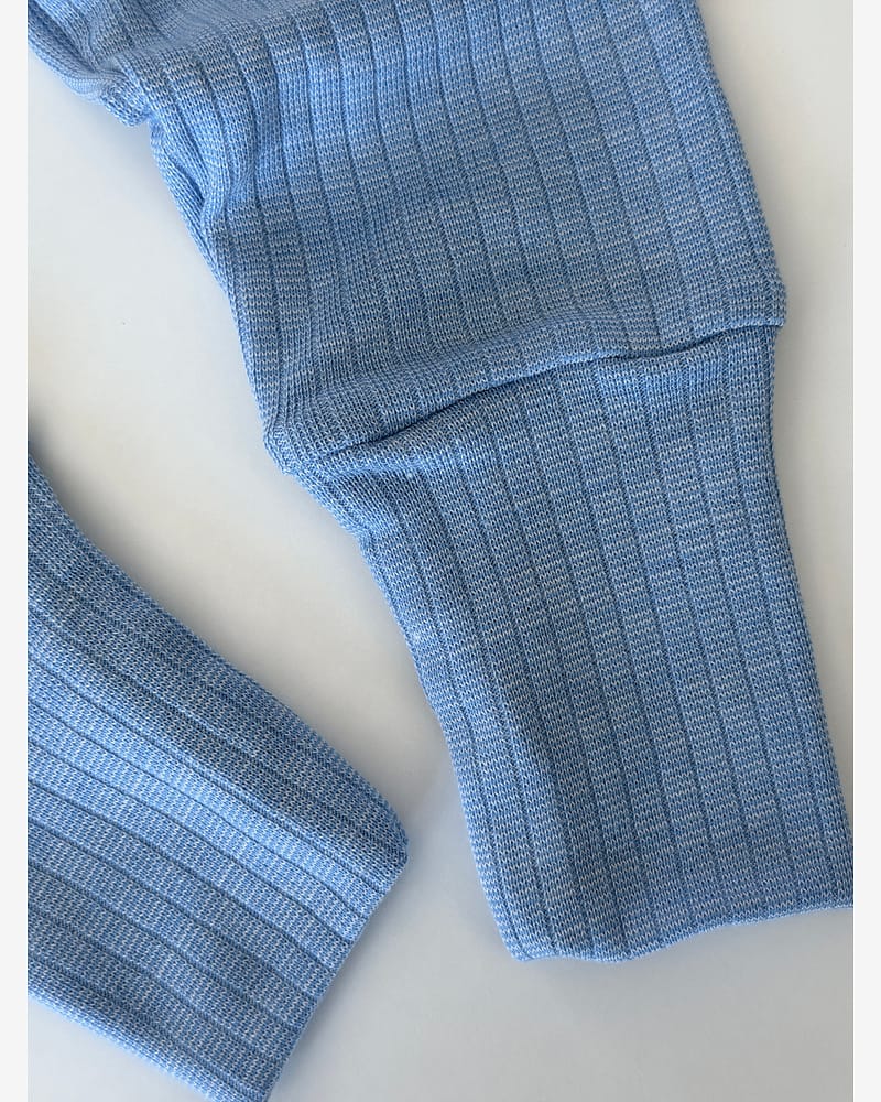 Bukse Rib m/ høyt liv – 45% Bomull, 35% Merino, 20% Silke – Ubehandlet Ull