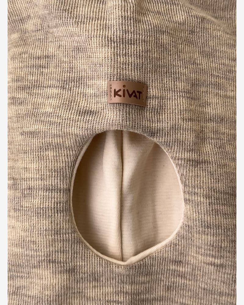 Balaclava Ull m/ Bomullsjersey fôr og Vindstopper | Ubehandlet Ull