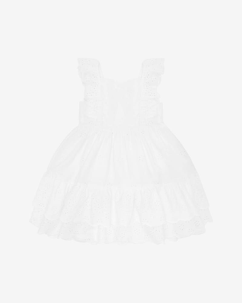 Kjole Barn m/ Broderte Blomster - 100% Bomull | HCKaroline