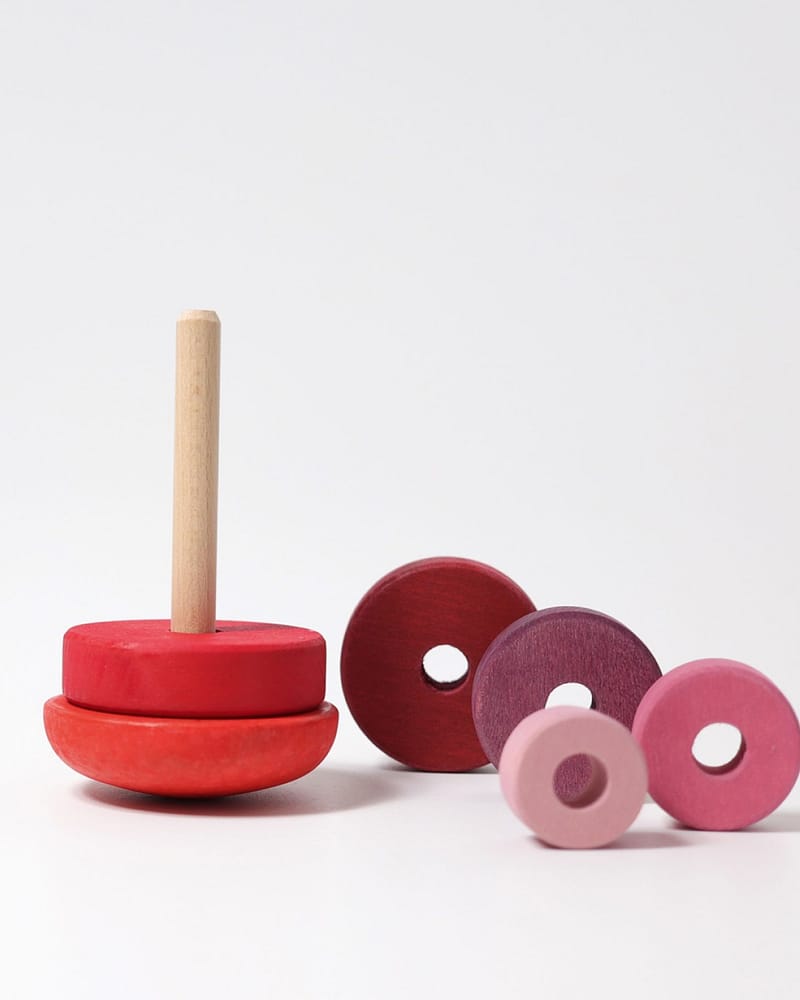 Stabletårn i Tre M/ Balansebrett - 13 cm | Wobbly Stacking Tower