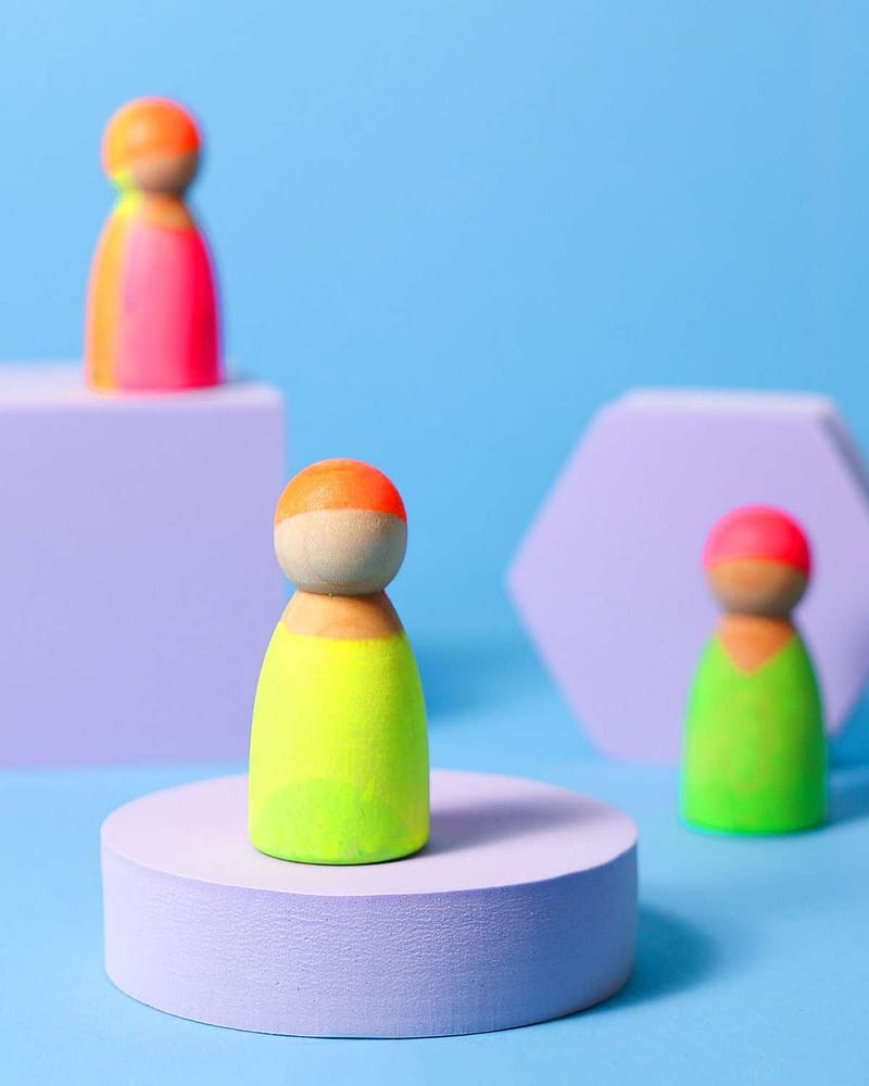 Trefigurer 3stk - Regnbuens Venner | Neon Friends mix