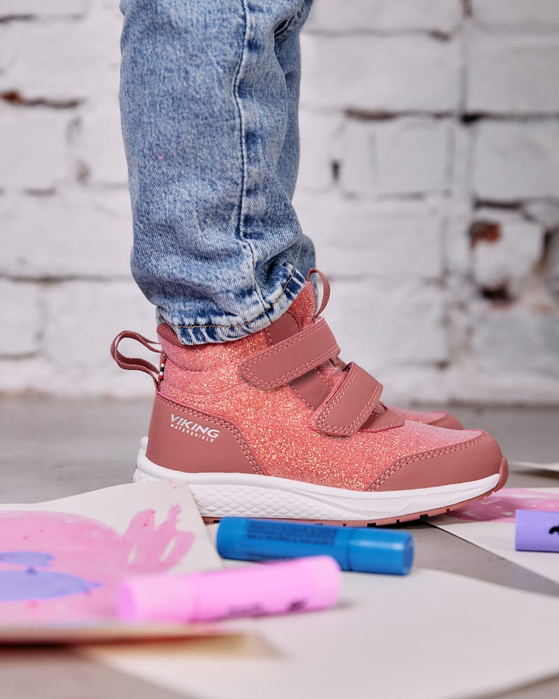 Viking Overgangssko – Vanntette, Mellomhøy Sko – Vår / Høst | Bouncy Glitter Mid WP 2V