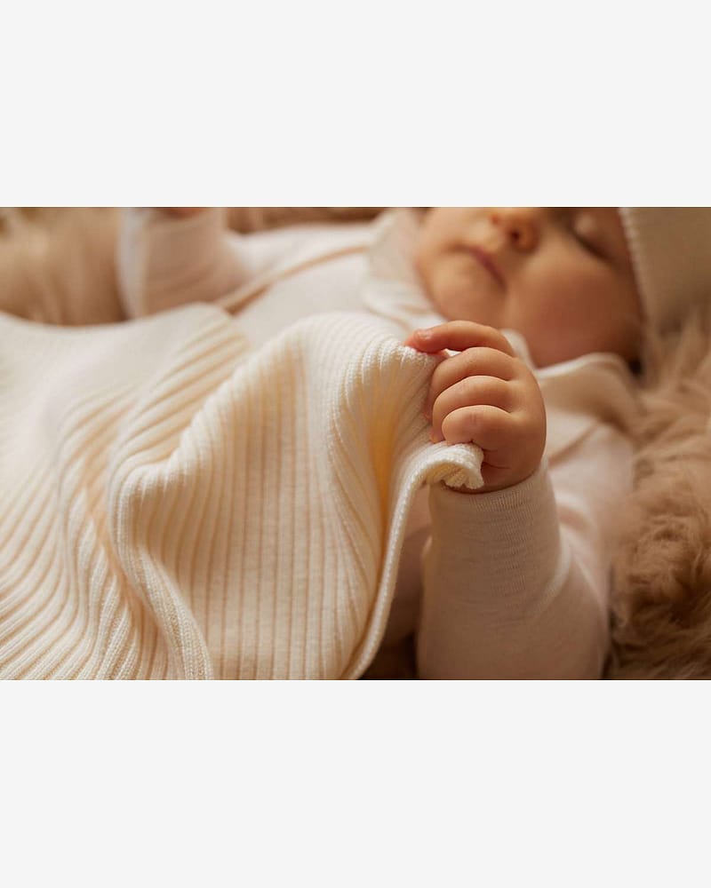 Babyteppe Ull - 100% Merino, 95x75 - Baby Natur